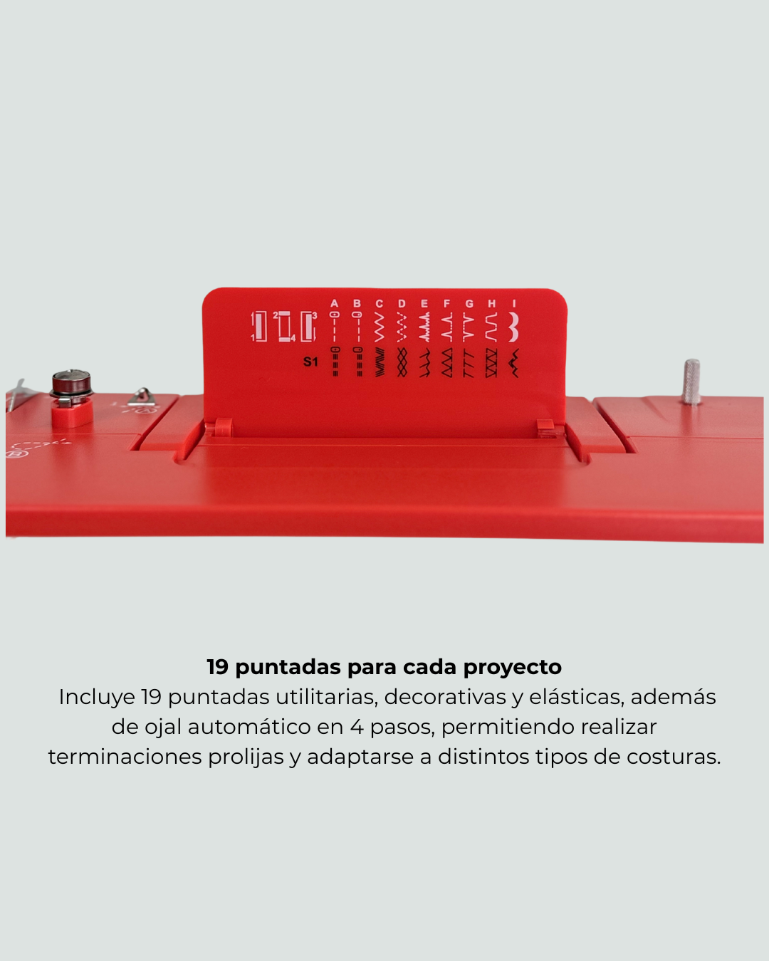 Hecha para durar Cuenta con estructura interna completamente metálica, con crochet, bobina y portaconos de acero que brindan mayor resistencia, estabilidad y una larga vida útil incluso con uso fr (1)